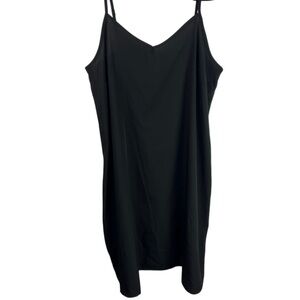 Time and Tru Black Slip Dress, Adjustable Straps, Polyester, Minimalist